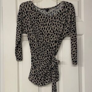 Ann Taylor Women's S Top - Black and Tan